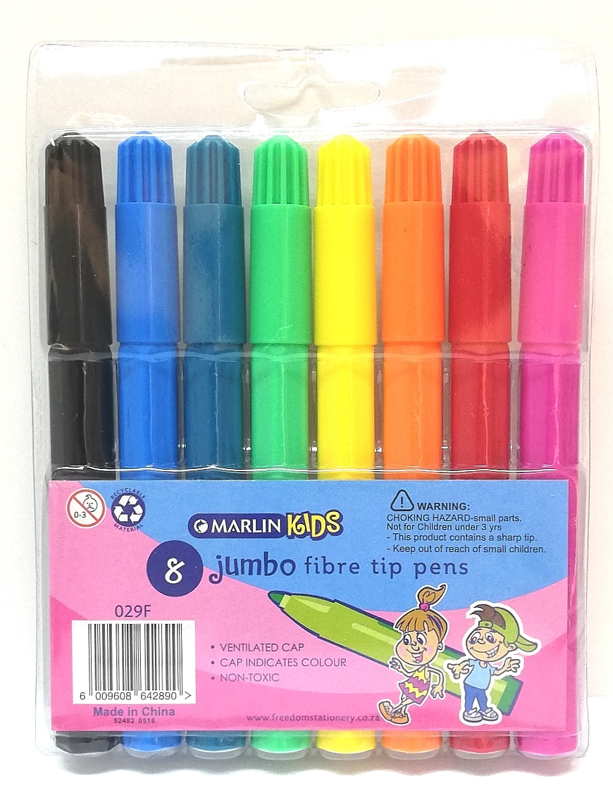 Merlin – Jumbo fiber koki pens 8 colours – Craftup