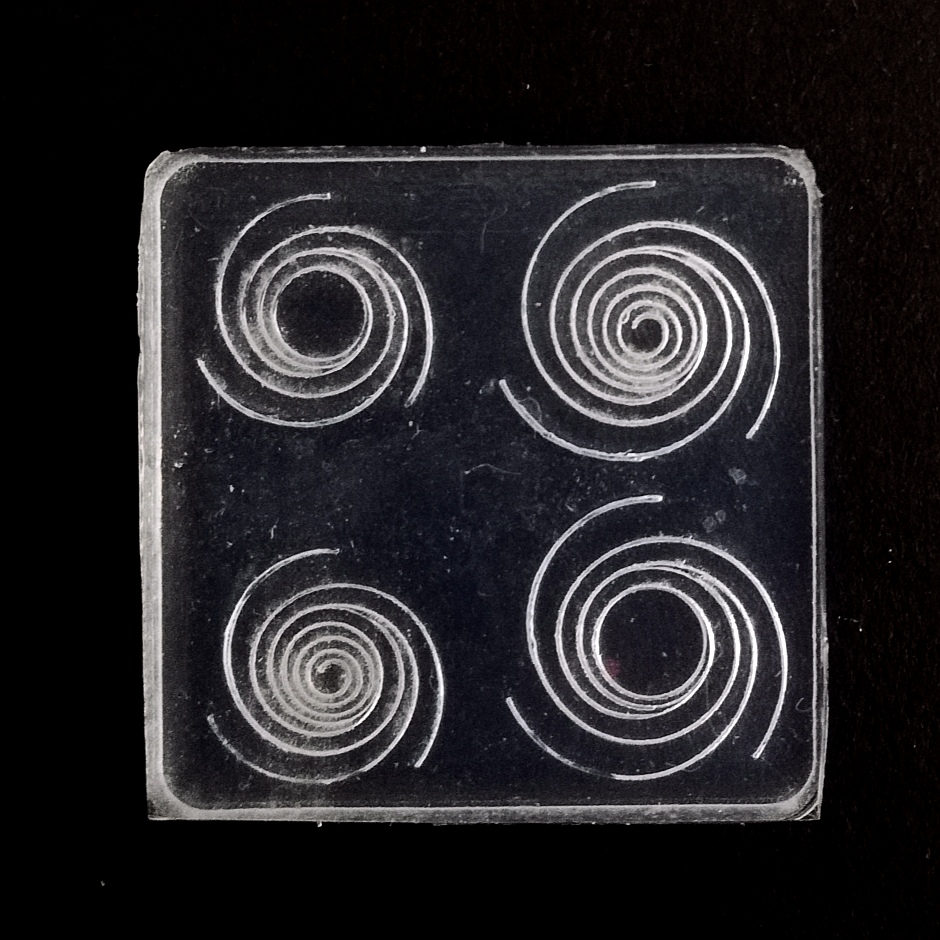 Clear Silicone Mould - Vortex Pattern 28x28x5mm