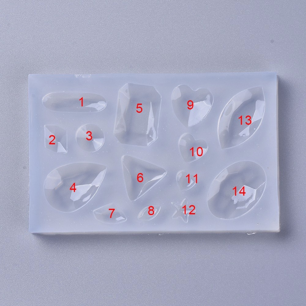 Ghost White Silicone Mould - 12 Assorted Shapes 98x62x7mm