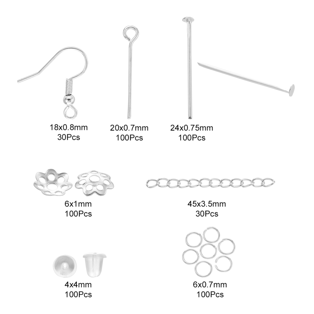 Silver Earring Findings Set 560pcs/Box - Image 2