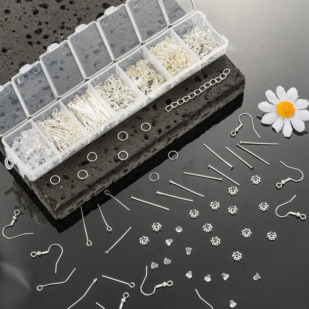 Silver Earring Findings Set 560pcs/Box - Image 3