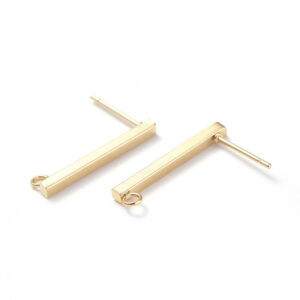 Golden - 304 Stainless Steel Stud Earring - Rectangle 6pcs