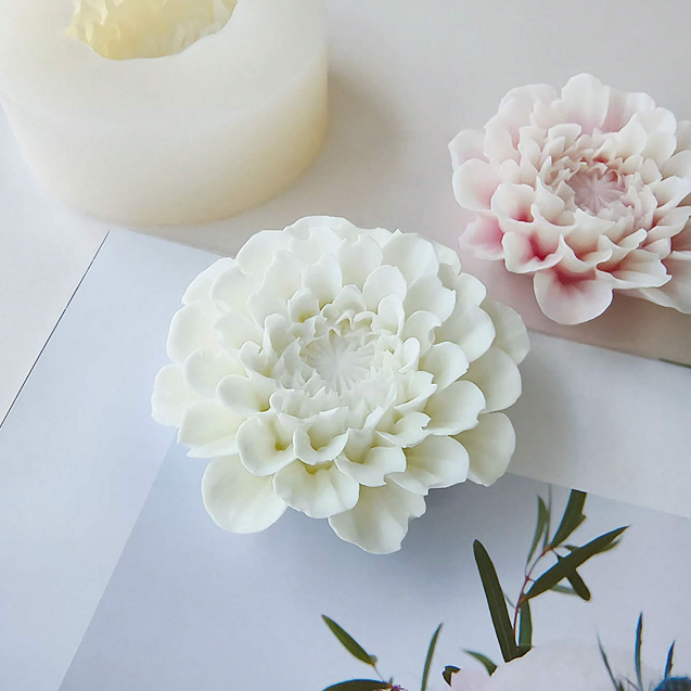 Silicone Soap, Candle Making Mould - 3D Aroma Flower 8.3cm x 3cm