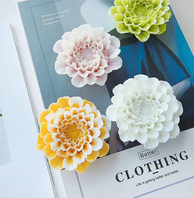 Silicone Soap, Candle Making Mould - 3D Aroma Flower 8.3cm x 3cm - Image 2