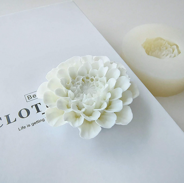 Silicone Soap, Candle Making Mould - 3D Aroma Flower 8.3cm x 3cm - Image 3