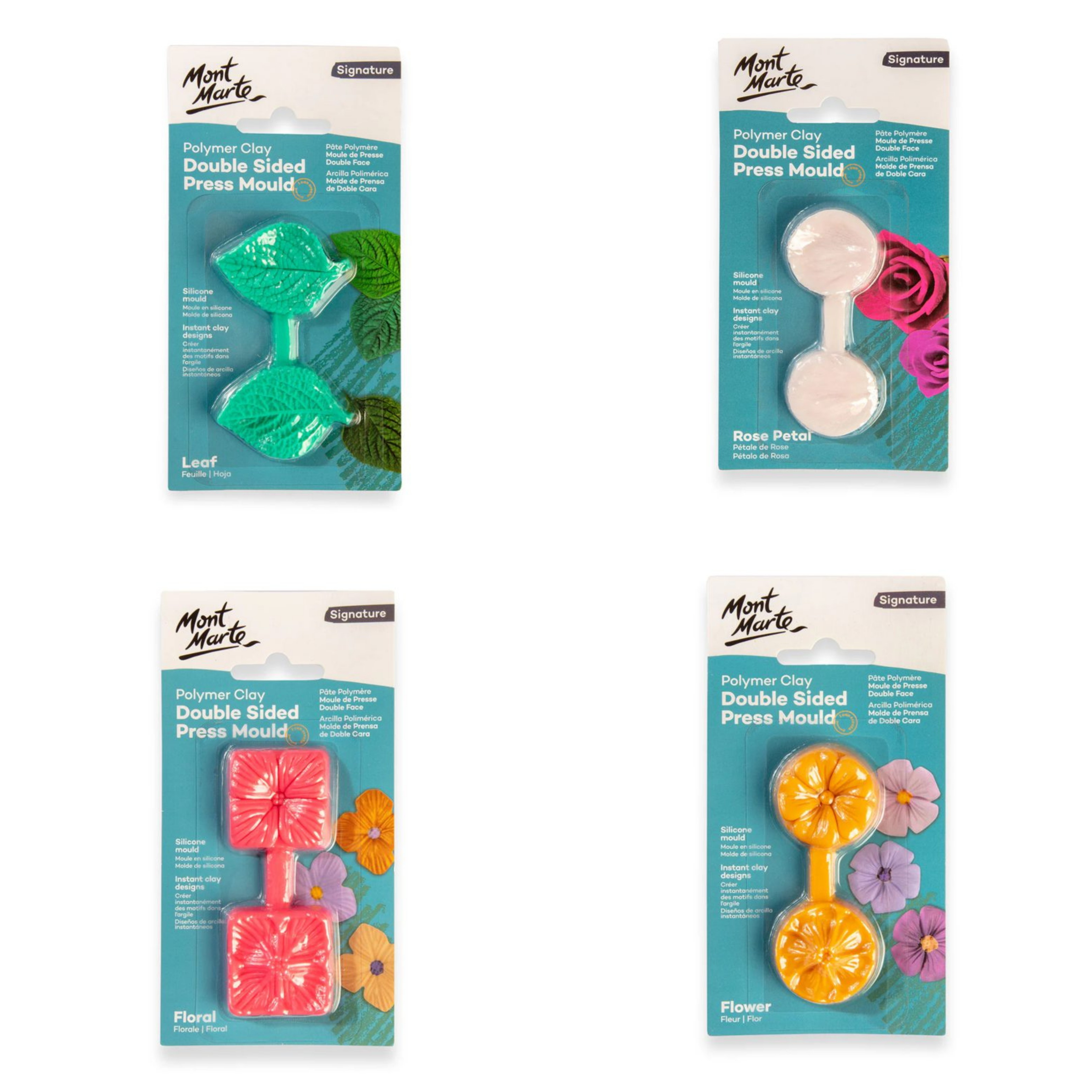 Mont Marte Signature Polymer Clay Double Sided Press Mould – Individuals