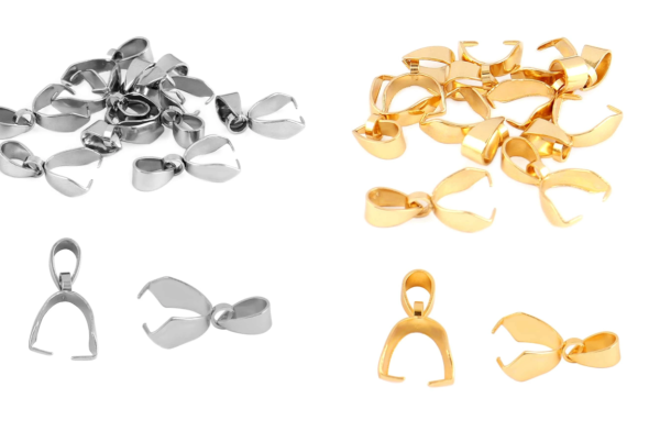 Stainless Steel Pinch Clip Bail Clasps Pendant Findings Connector Findings 16mm - Individuals