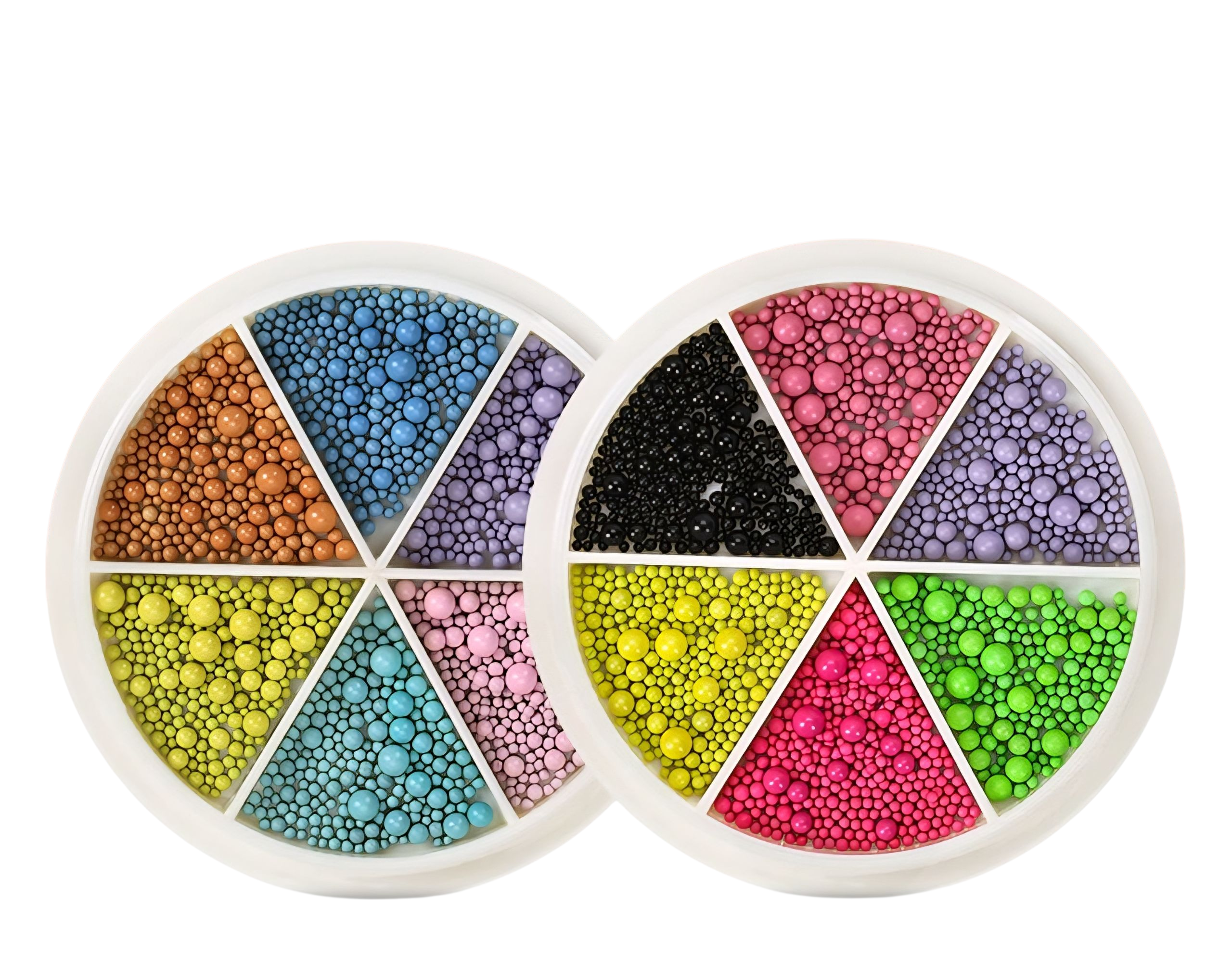 Colored Steel Beads, Mixed Sizes, Round Steel Beads, 6-Grid Box - Individuals Sets