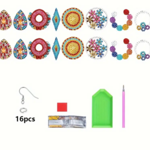 Diamond Dot Painting Jewelry Making Kit - 8pcs Earring Set