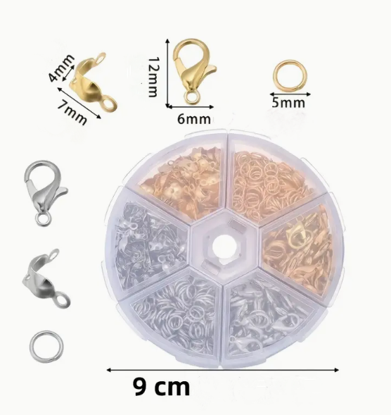 Platinum & Golden Jewelry Box Making Kit Lobster Clasp, Open Jump Rings, End Crimps 460 pcs Jewelry Making Accessories Set - Image 2