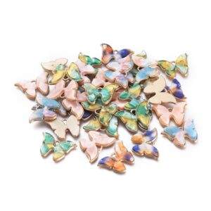 Light Gold Butterfly Charms - 4pcs 15.5mm x 22mm x 3mm